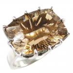 REF-104145- Bague trs actuelle quartz fum